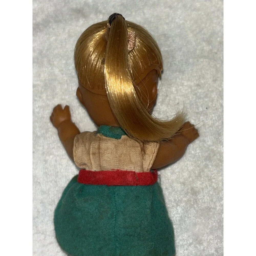 Vintage Miniature Doll 4 Inches Interchangeable Hair Five Piece Set Japan.  CH